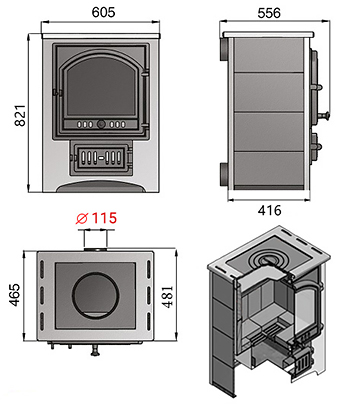 Схема Везувий ПК-01 (205) с плитой (бежевый)